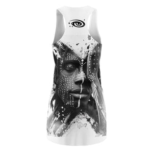 Tribe Face Women's Cut & Sew Racerback Dress (AOP)