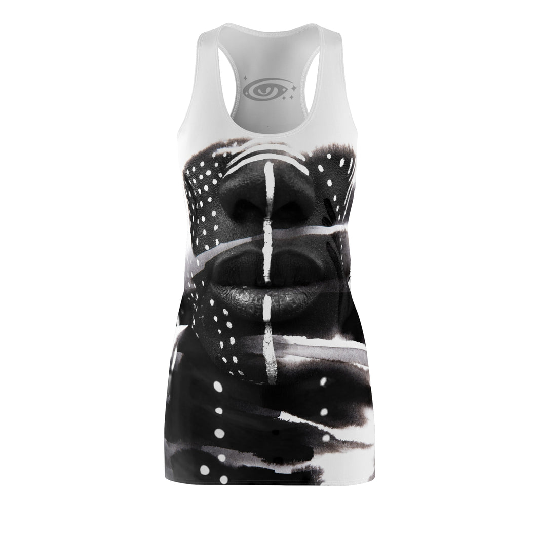 Tribe Face Women's Cut & Sew Racerback Dress (AOP)