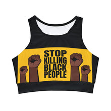 Load image into Gallery viewer, Stop Killing Black People High Neck Crop Bikini Top (AOP)