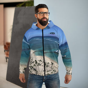 Waikiki Beach Unisex Zip Hoodie