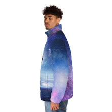 Load image into Gallery viewer, Spaceman Landing Men&#39;s Puffer Jacket (AOP)